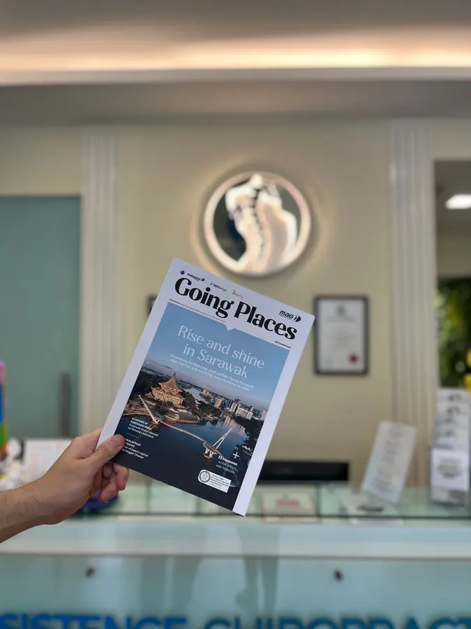 Persistence Chiropractic featured in Going Places magazine, at the clinic in Cheras, Kuala Lumpur