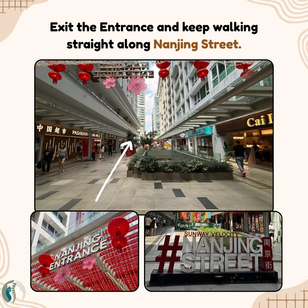 Nanjing Street at Sunway Velocity, red lanterns overhead and the hashtag Nanjing Street sign at the end